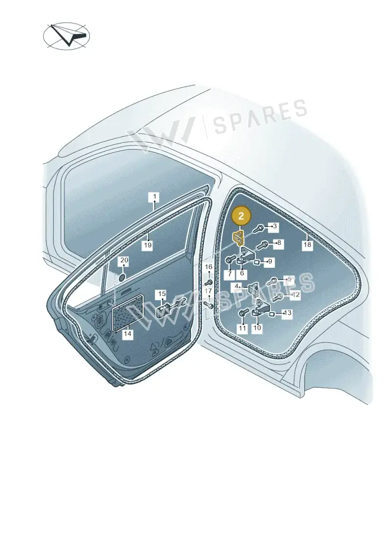 8X0831407A — Skoda Superb Combi (2015-2024) diagram 851833000, position 2