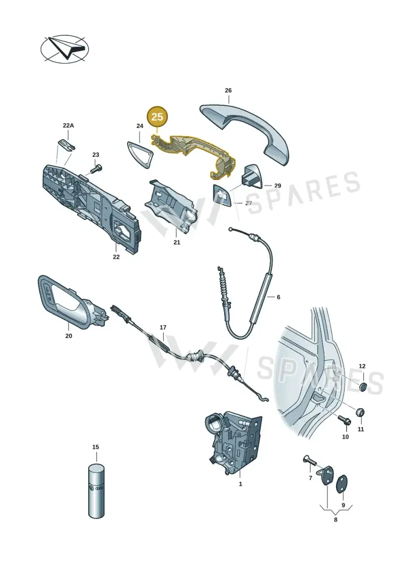 8Y0959121 — Skoda Octavia (2019-2024) diagram 585839001, position 25