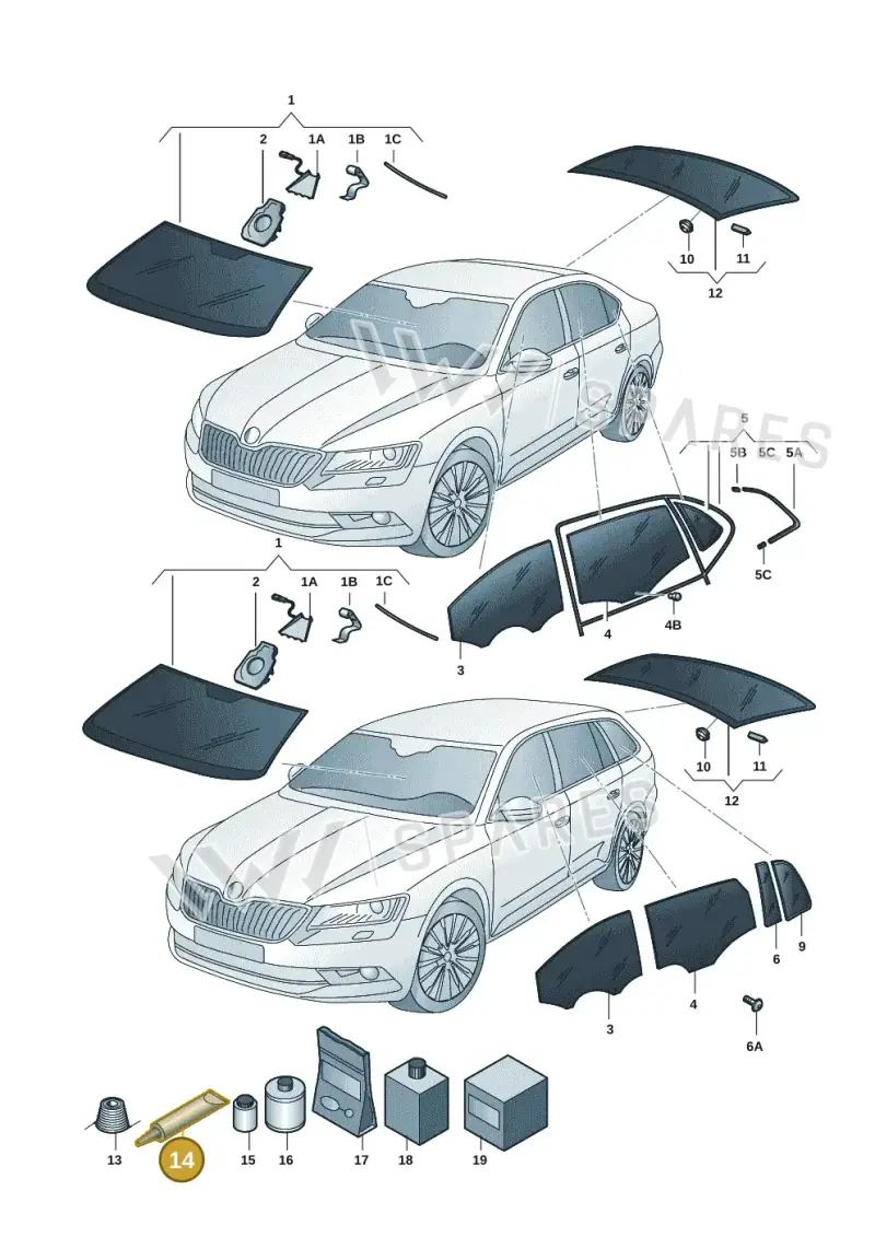 D169300M2 — Skoda Superb Combi (2023-) diagram 3p0845000, position 14