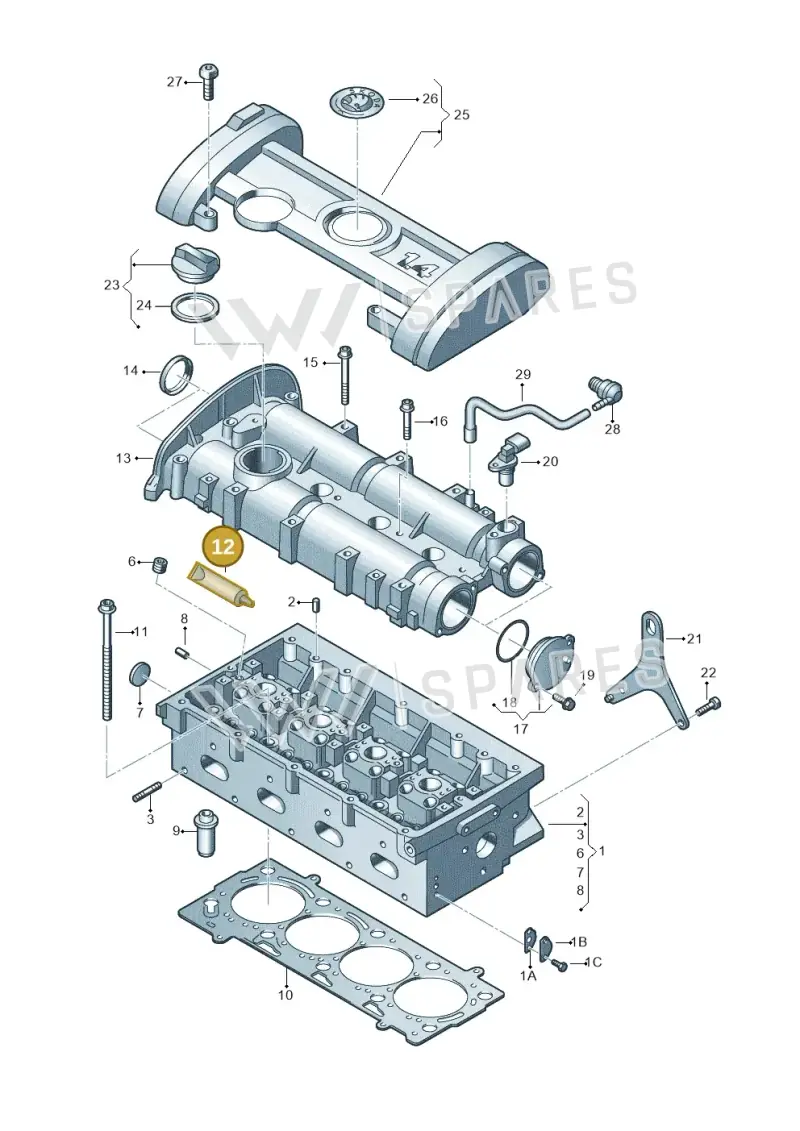 D188003A1 — Skoda Roomster (2010-2015) diagram 608103450, position 12