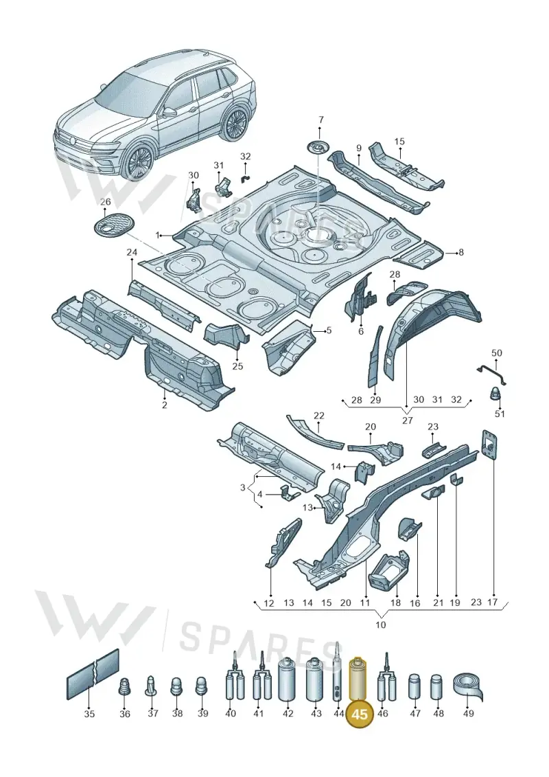 D308SP5M1 — Skoda Kodiaq (2018-2022) diagram 434803010, position 45
