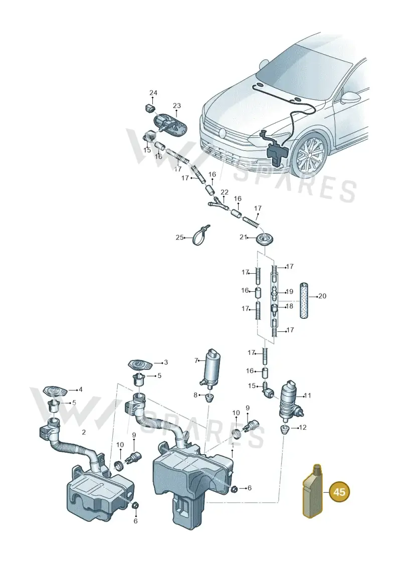 GJZW164M8 — Skoda Superb Combi (2015-2024) diagram 793955100, position 45