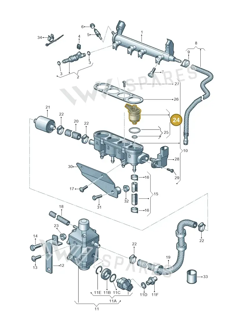 JNV906031A — Skoda Octavia ambiente (2008-2013) diagram 649133420, position 24