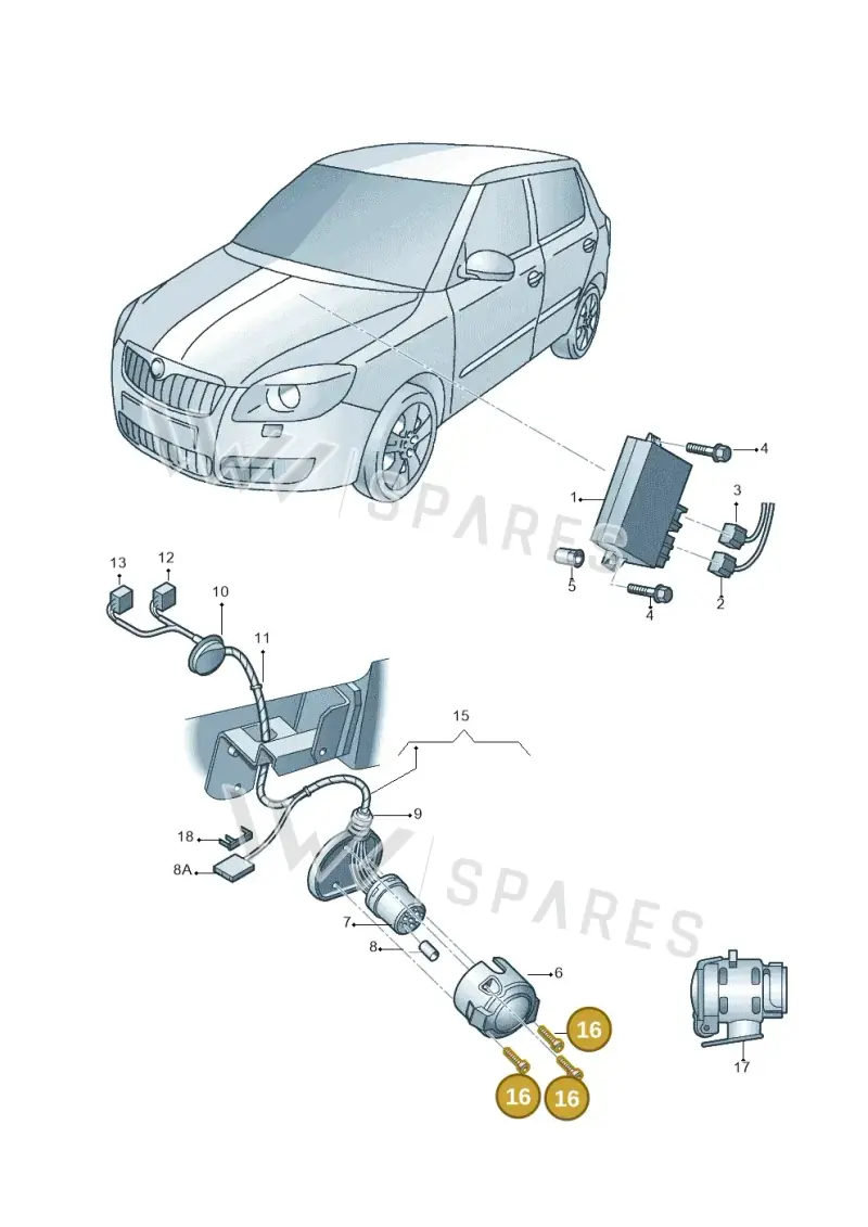 N0141565 — Skoda Roomster (2010-2015) diagram 697945550, position 16