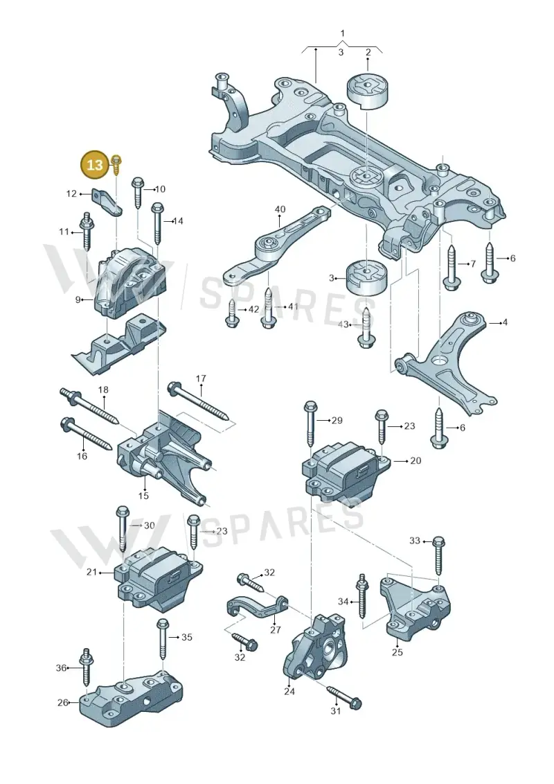 N01950213 — Skoda Yeti (2013-2017) diagram 690199300, position 13