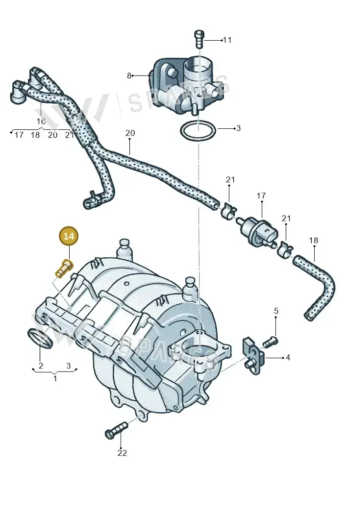 N10022603 — Skoda Fabia Scout (2010-2014) diagram 608133100, position 14