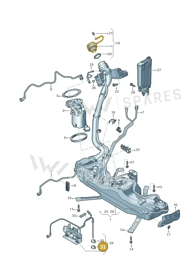 N10198301 — Skoda Octavia (2019-2024) diagram 5h0201033, position 31