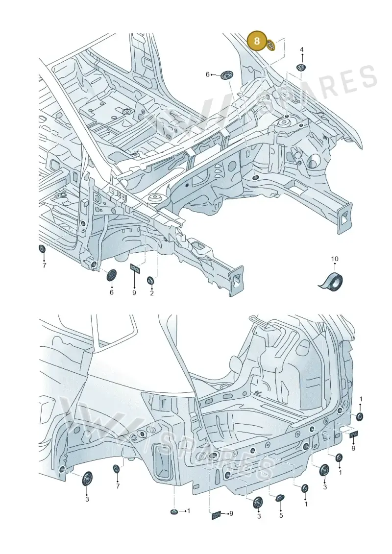 N10246001 — Skoda Karoq (2017-2022) diagram 893803350, position 8