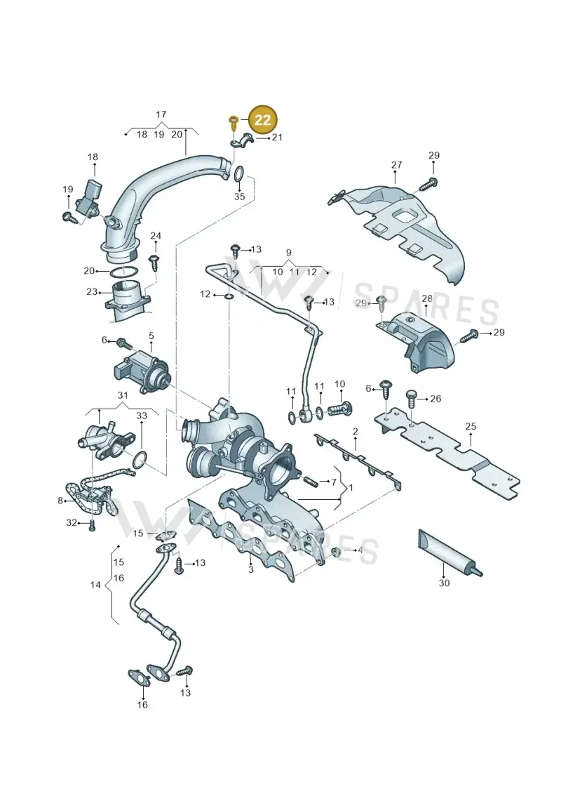 N10419702 — Skoda Superb comfort (2008-2013) diagram 625145530, position 22