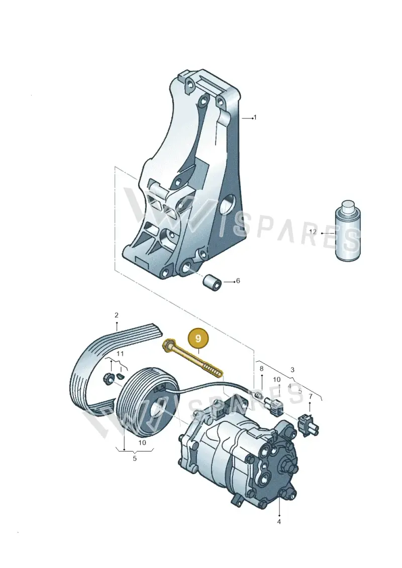 N10565002 — Skoda Fabia Ambiente (2009-2013) diagram 158260150, position 9