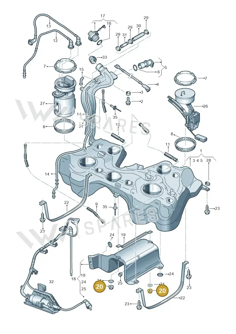 N90289105 — Skoda Superb (2013-2015) diagram 412201100, position 20