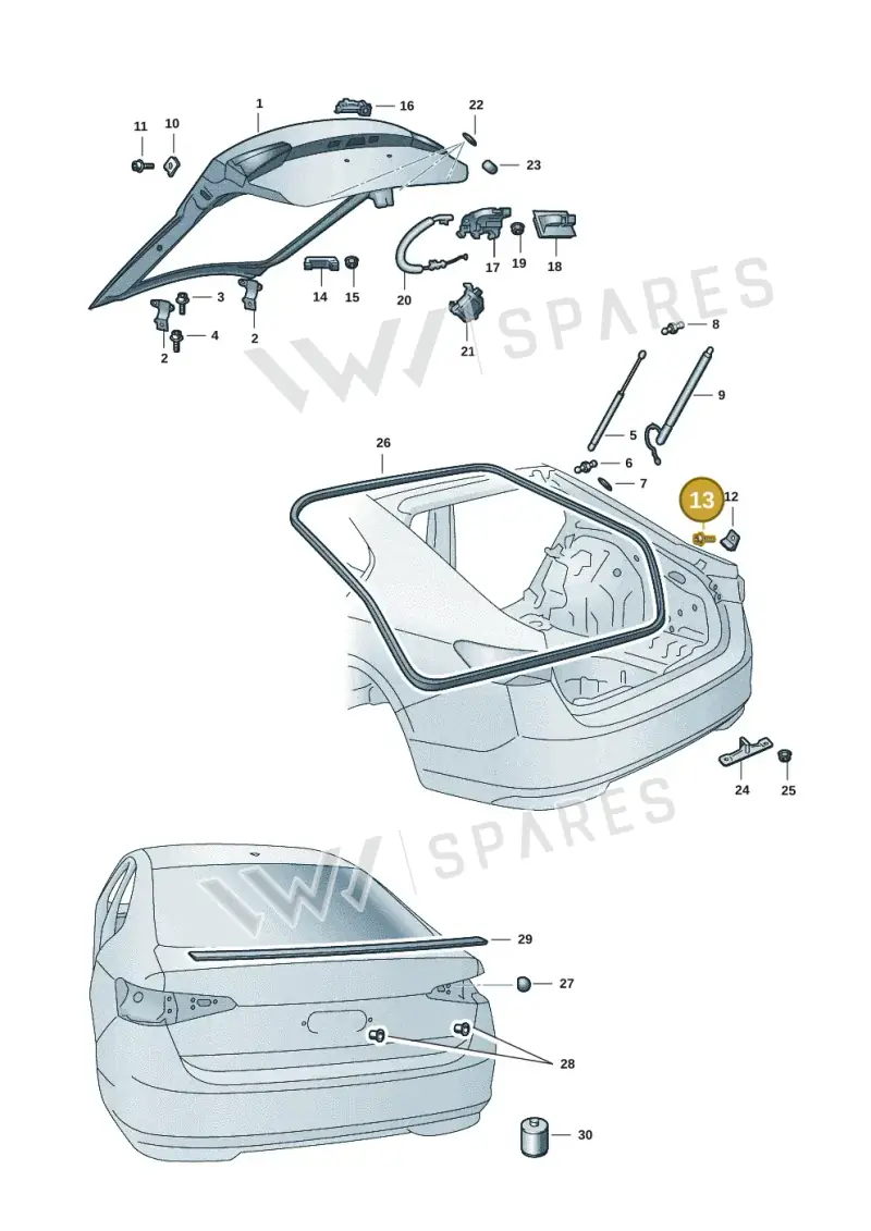 N90640303 — Skoda Superb Combi (2023-) diagram 3p0827000, position 13