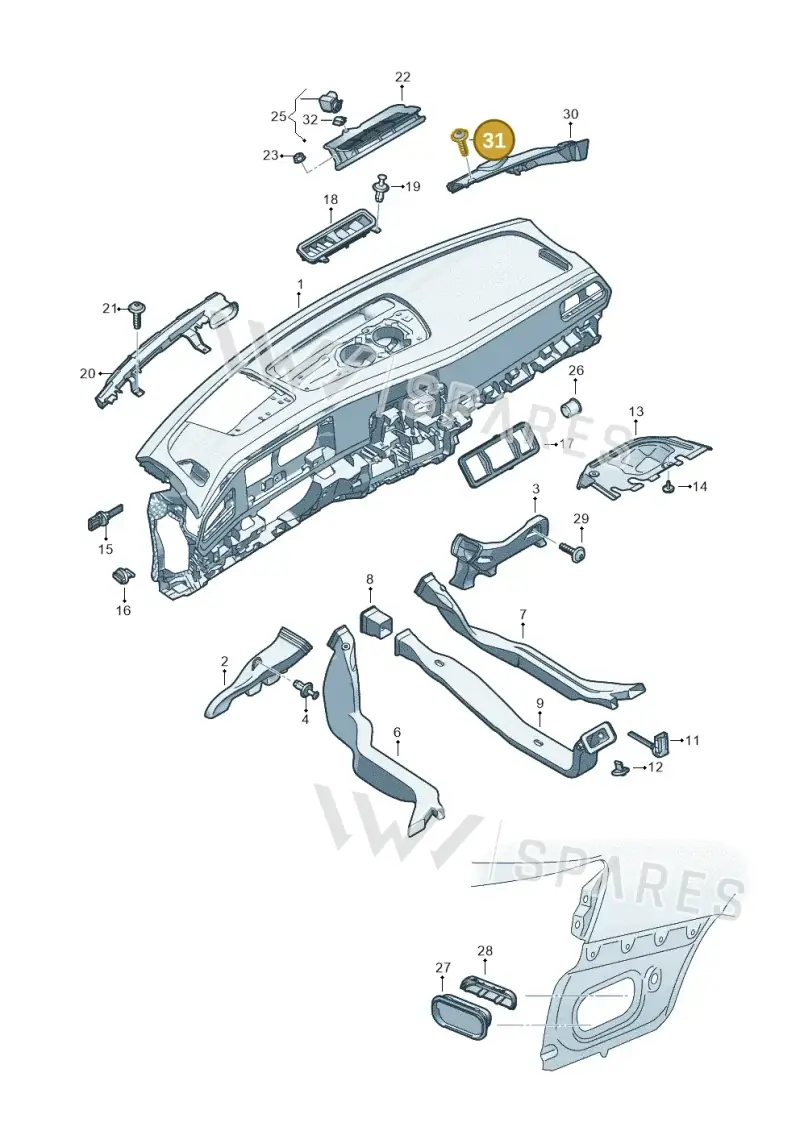 N90732103 — Skoda Superb Combi (2023-) diagram 3p0819030, position 31