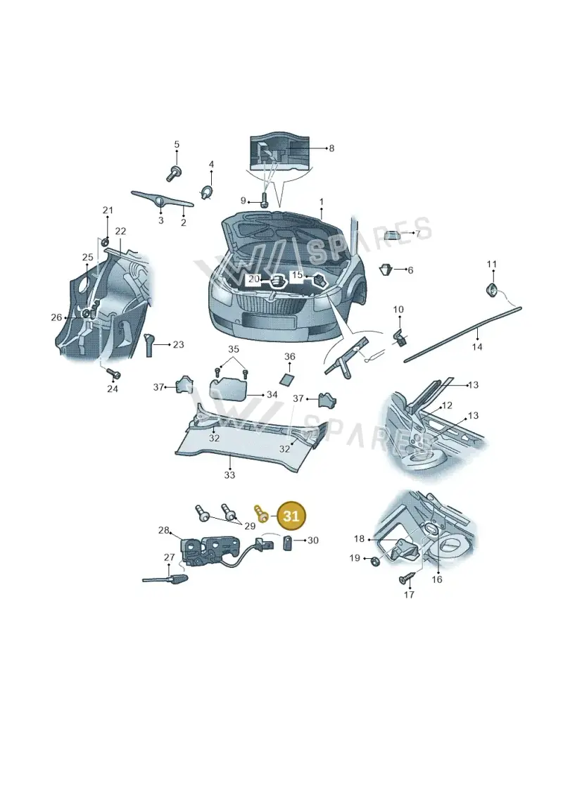 N90807301 — Skoda Yeti (2013-2017) diagram 666823100, position 31