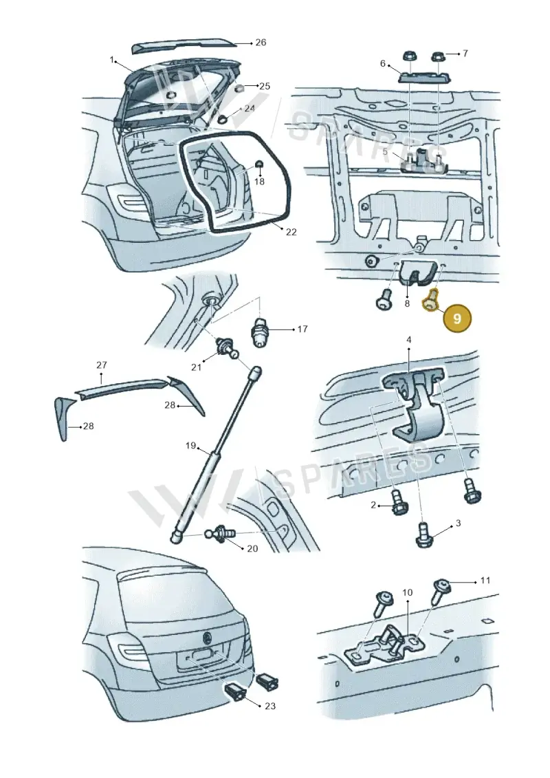 N90940004 — Skoda Fabia Scout (2010-2014) diagram 608827100, position 9