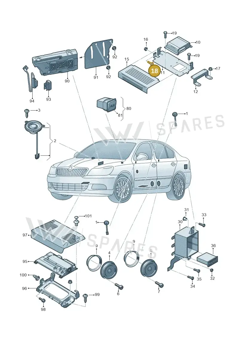 N90989901 — Skoda Octavia (2017-2020) diagram 753000040, position 18