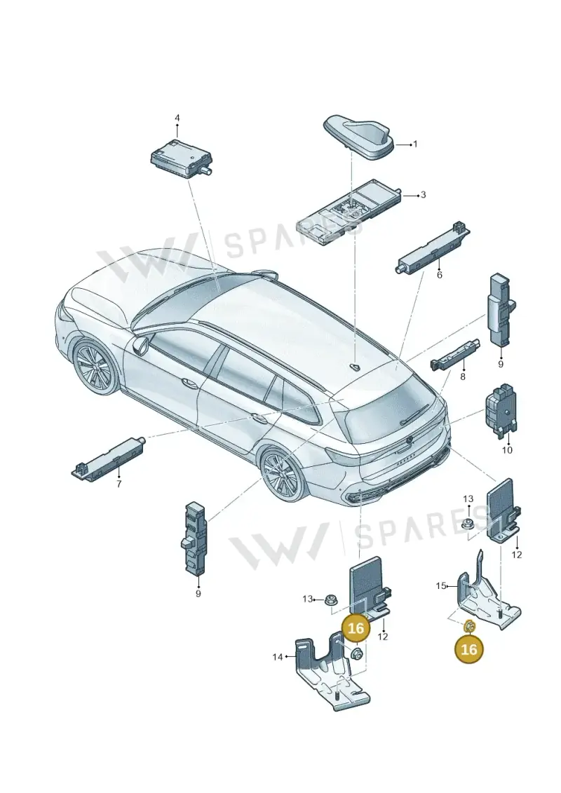 N91018901 — Skoda Superb Combi (2023-) diagram 3j0035200, position 16