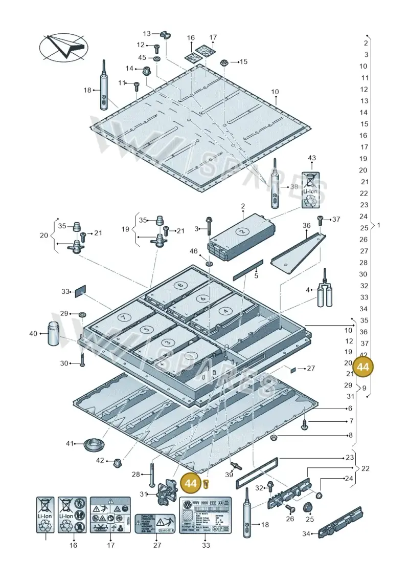 N91101001 — Skoda Enyaq (2020-) diagram 052915050, position 44