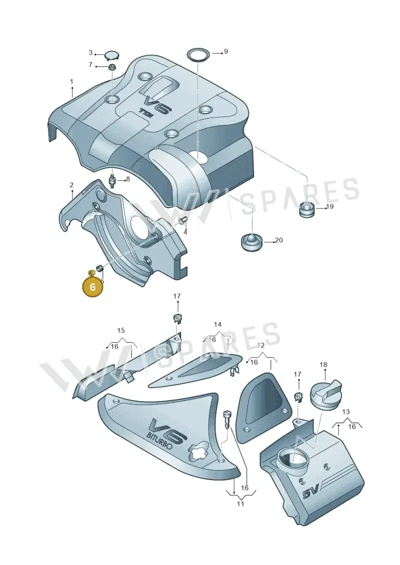 WHT000750 — Skoda SUPERB                 02> (2001-) diagram 260103720, position 6