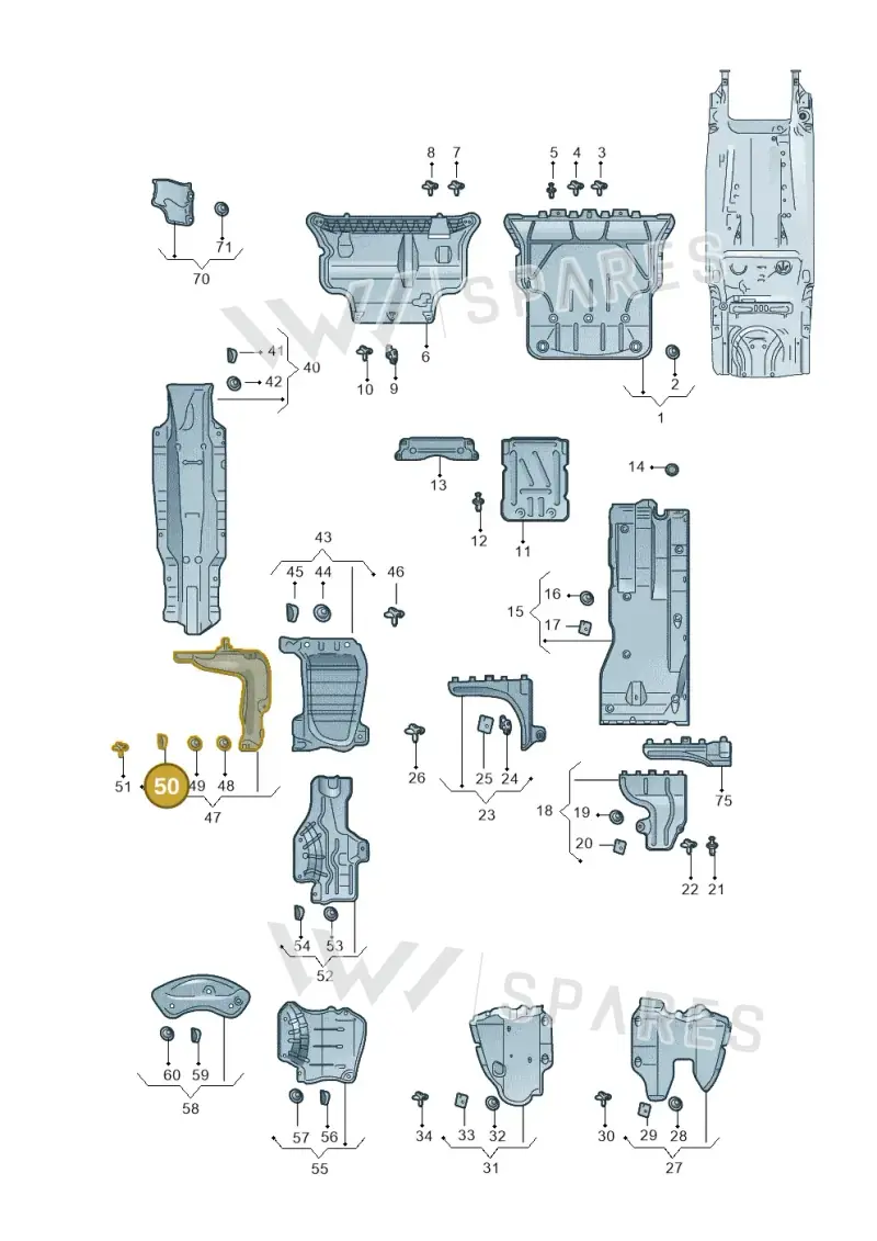 WHT001156 — Skoda Octavia (2019-2024) diagram 585825100, position 50