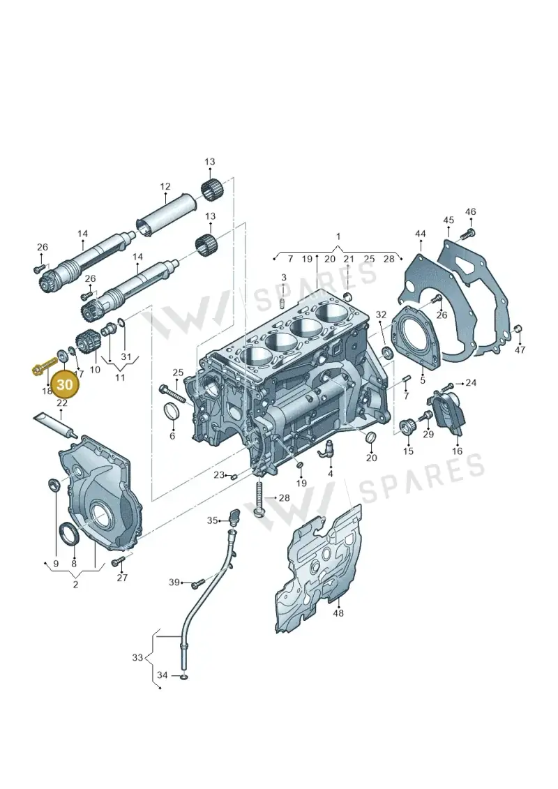 WHT001396A — Skoda Superb Combi (2023-) diagram 5h0103012, position 30