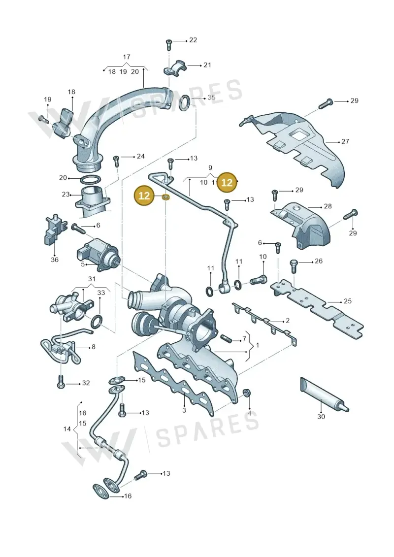 WHT003366A — Skoda Superb Ambition (2009-2015) diagram 744145550, position 12