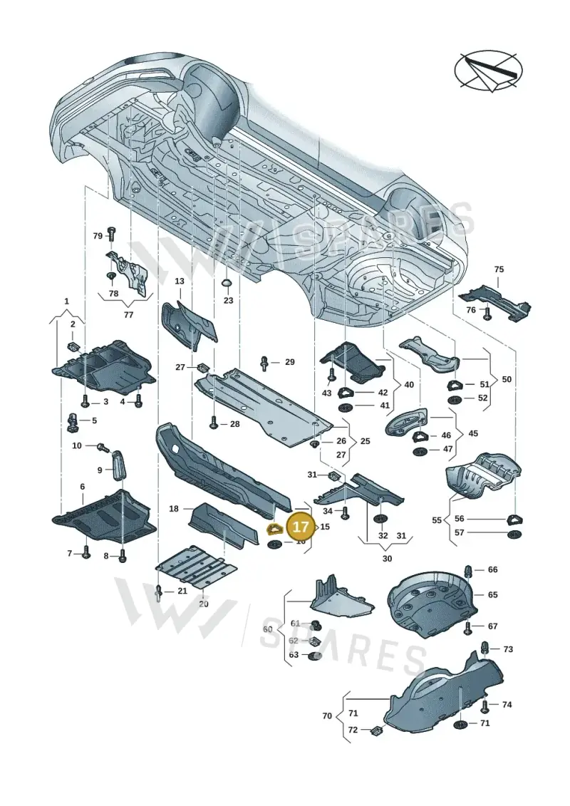 WHT003386 — Skoda Superb Combi (2023-) diagram 3p0825000, position 17