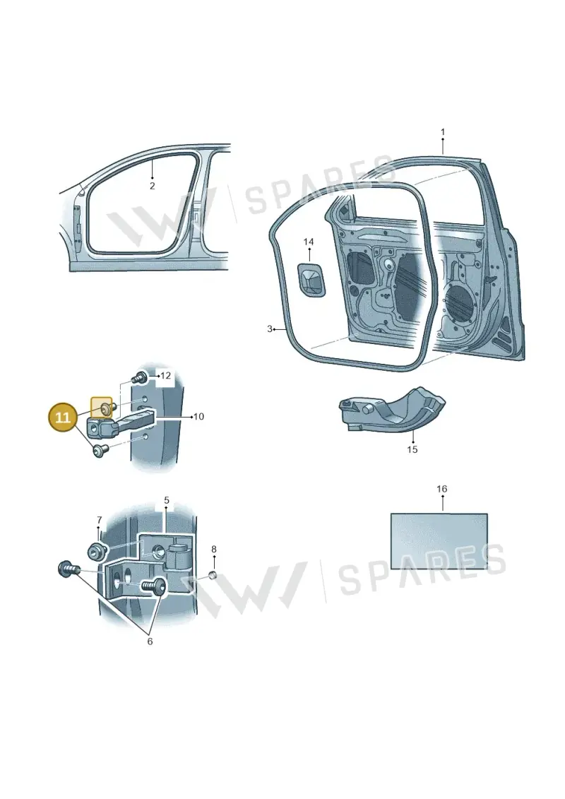 WHT003395 — Skoda Superb (2013-2015) diagram 632831100, position 11