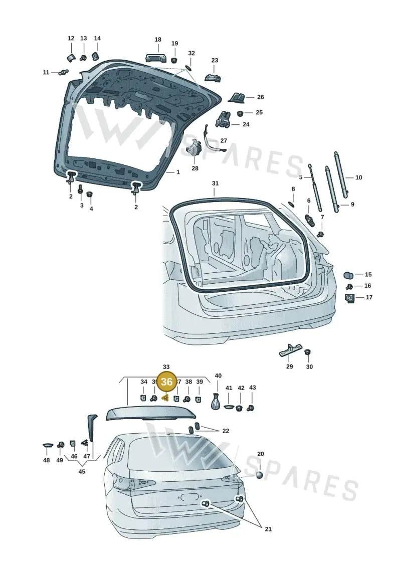 WHT003736 — Skoda Superb Combi (2023-) diagram 3p0827010, position 36