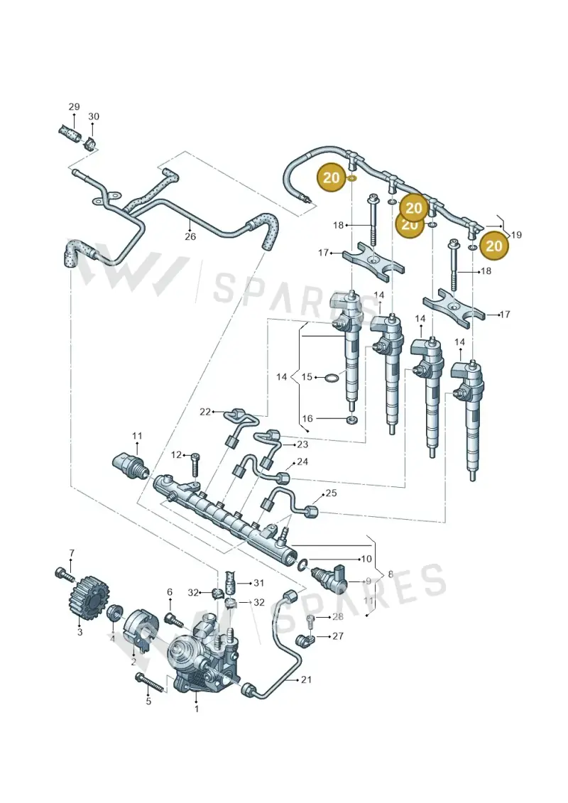WHT005302 — Skoda Yeti (2013-2017) diagram 634130300, position 20