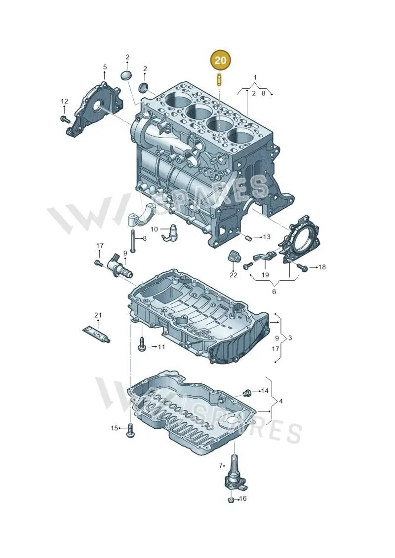 WHT006540 — Skoda Octavia (2019-2024) diagram 5h0103036, position 20