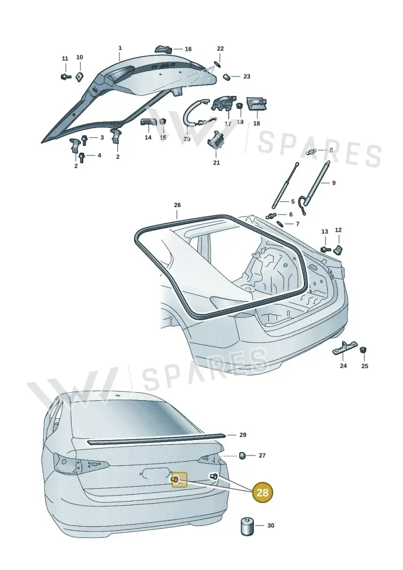 WHT007341 — Skoda Superb Combi (2023-) diagram 3p0827000, position 28