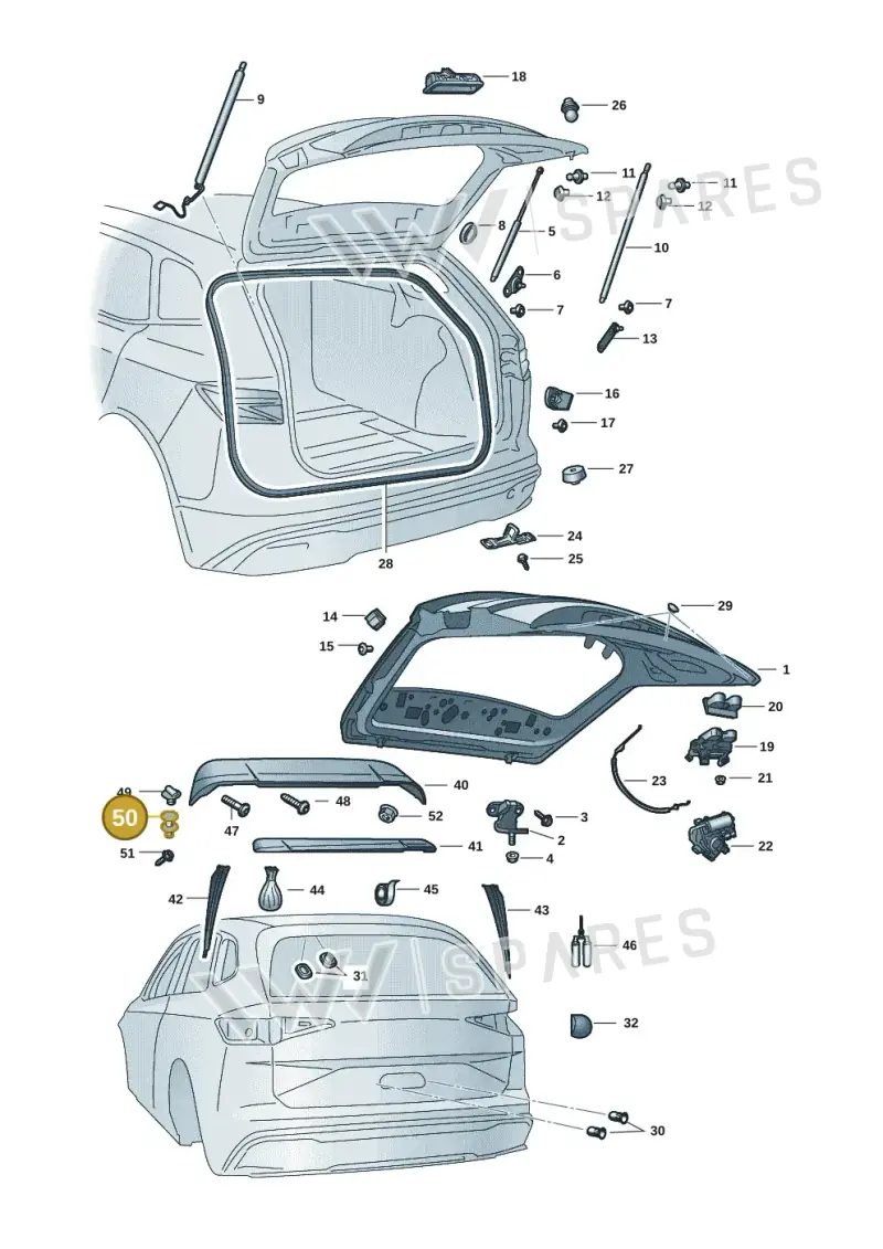 WHT007362A — Skoda Enyaq (2020-) diagram 50a827000, position 50