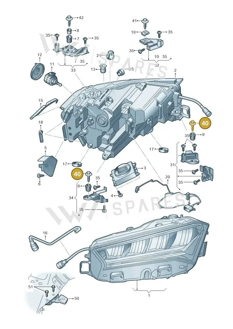 WHT007527 — Skoda Superb Combi (2023-) diagram 3p0941000, position 40