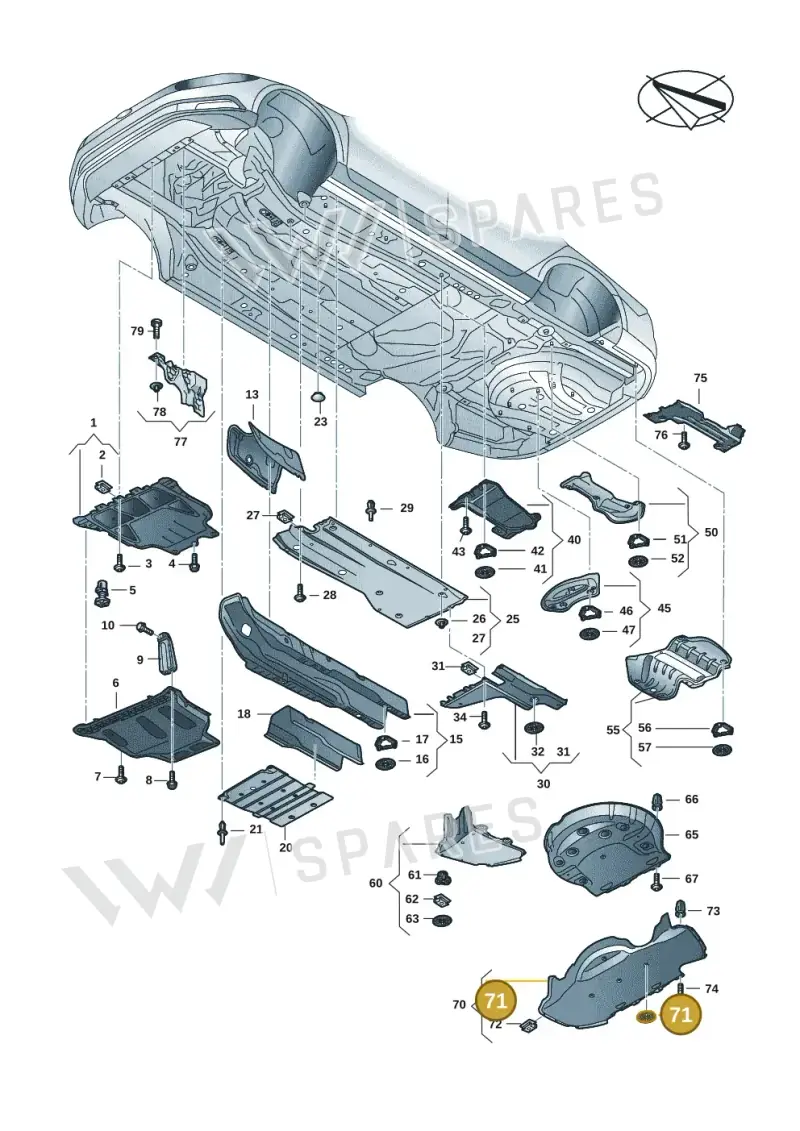 WHT007663 — Skoda Superb Combi (2023-) diagram 3p0825000, position 71