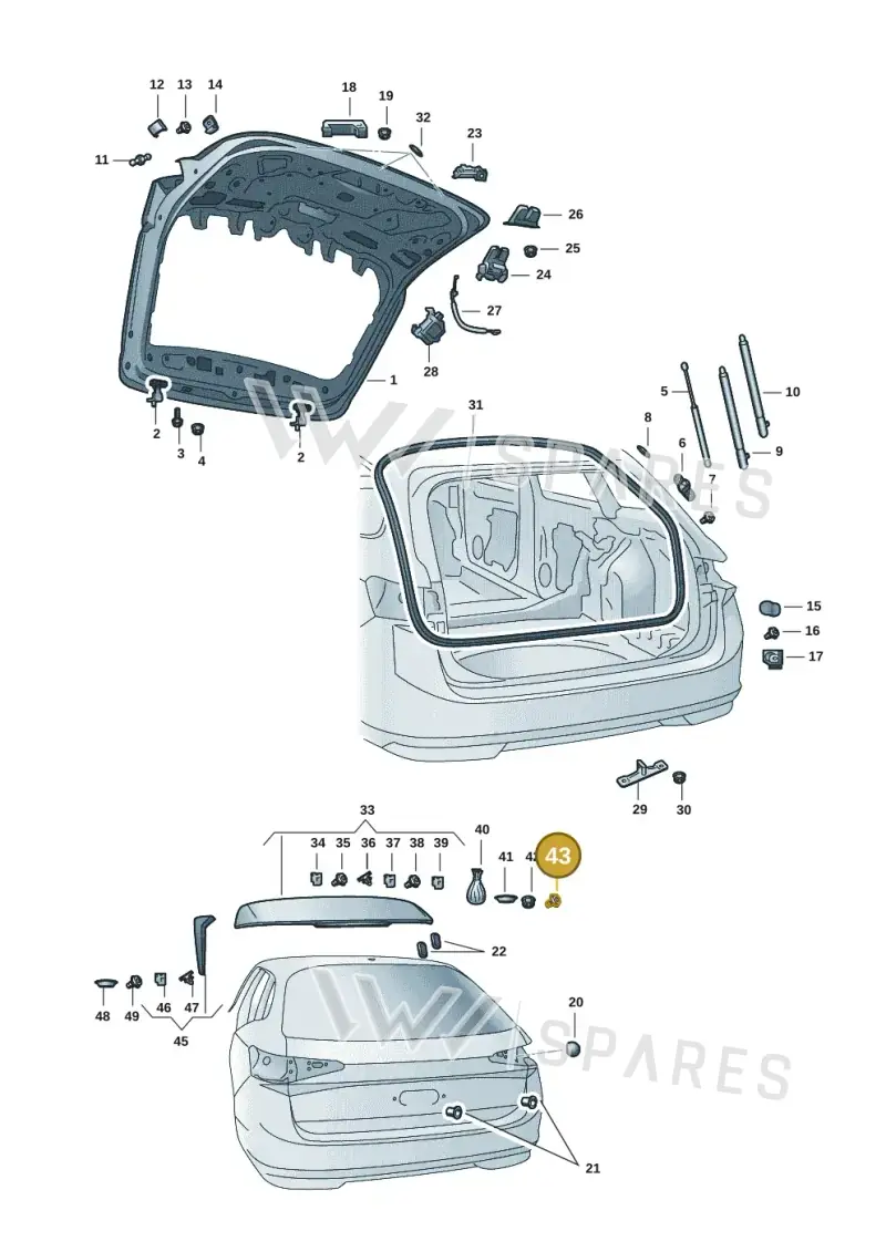 WHT008715 — Skoda Superb Combi (2023-) diagram 3p0827010, position 43