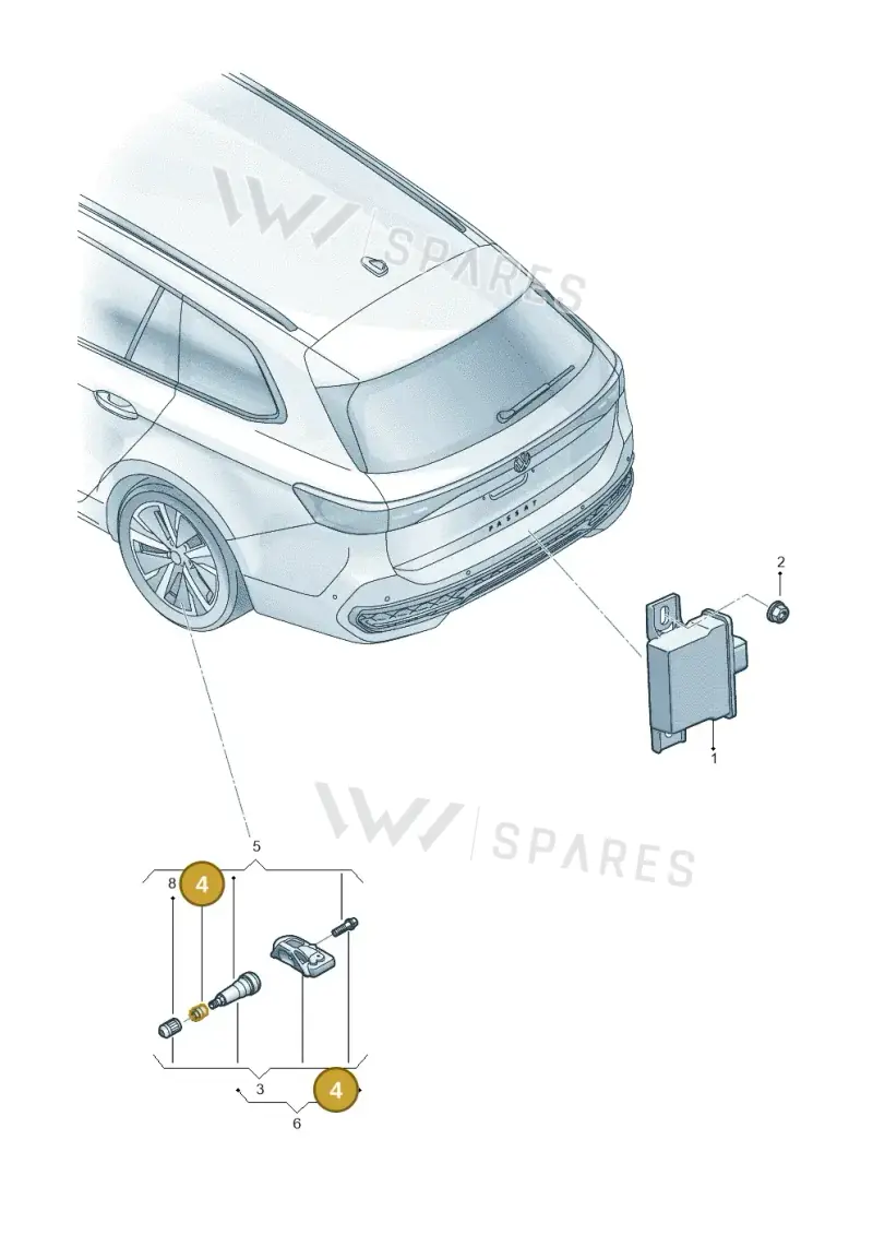 WHT010189 — Skoda Superb Combi (2023-) diagram 3j0907000, position 4