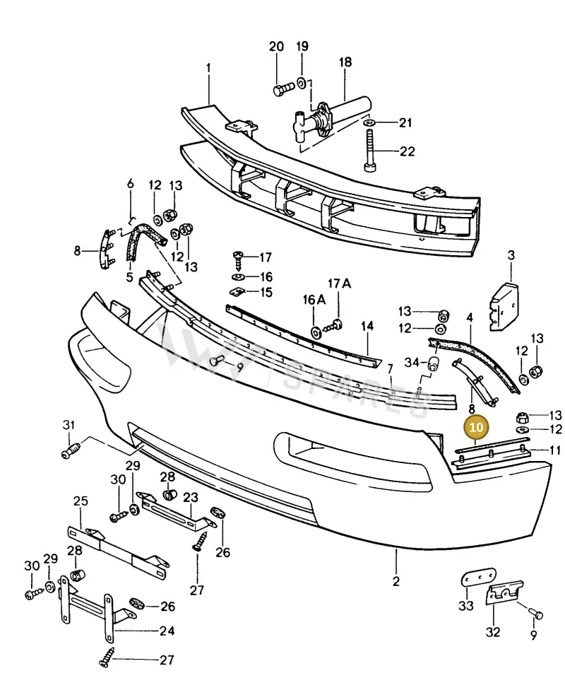 00004310100 — Porsche GT Coupe (1986-1991) diagram p11802000, position 10