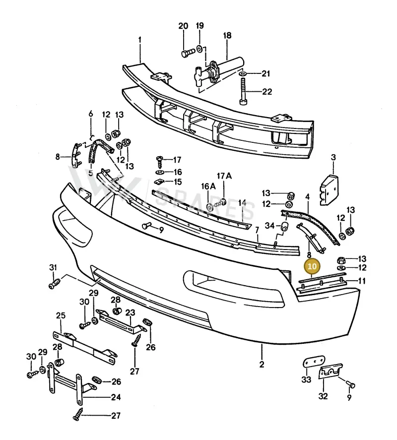 00004310100 — Porsche GTS Coupe (1991-1995) diagram p16802000, position 10