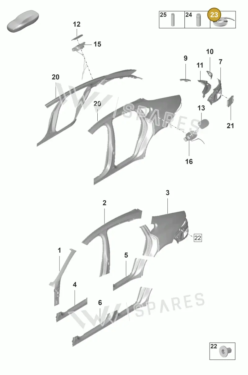 00004310100 — Porsche Panamera (2020-2023) diagram p58801550, position 23