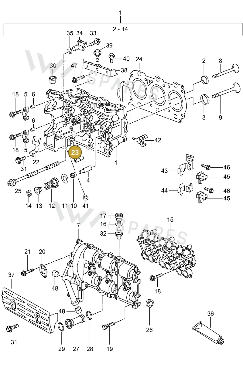 00004320446 — Porsche Carrera 4 Cabrio (1997-2005) diagram p21103000, position 23