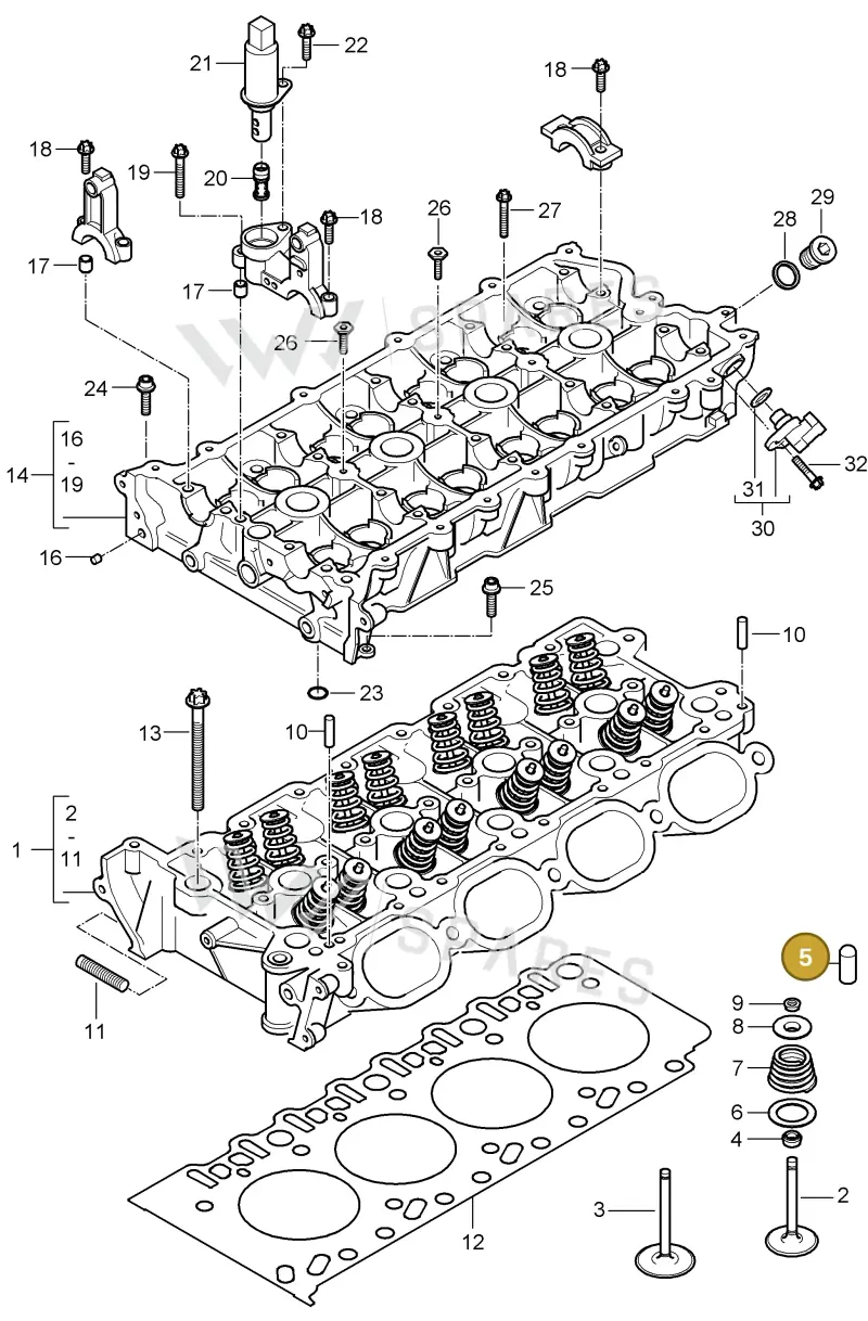 00004320446 — Porsche Cayenne (2002-2006) diagram p24103000, position 5