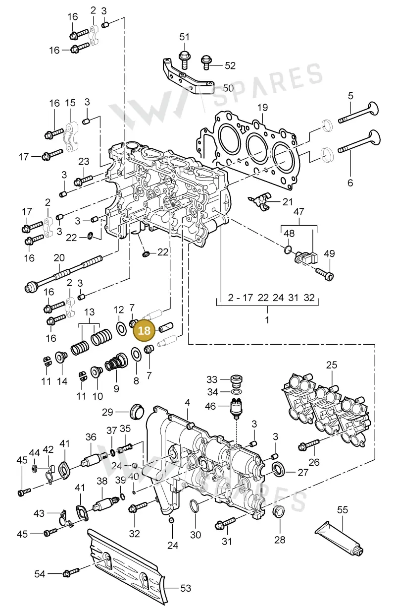 00004320446 — Porsche Carrera 4 Cabrio (2004-2008) diagram p26103000, position 18