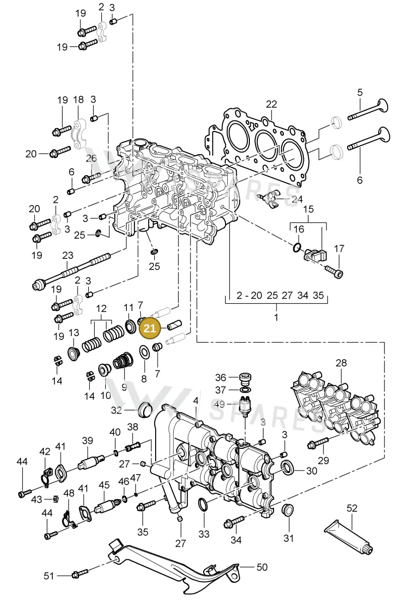 00004320446 — Porsche Boxster S (2004-2008) diagram p27103000, position 21