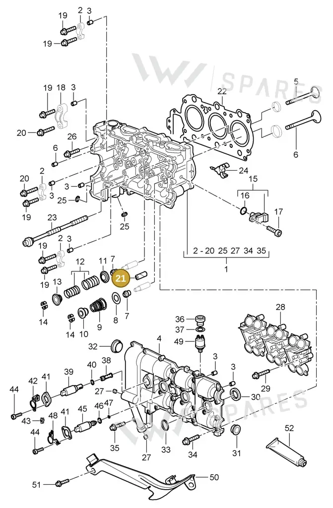 00004320446 — Porsche Cayman S (2005-2008) diagram p28103000, position 21