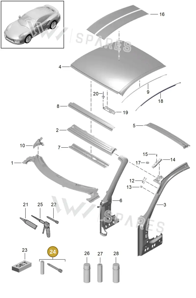 00004320537 — Porsche GT2 RS Clubsport (2013-2020) diagram p42801045, position 24