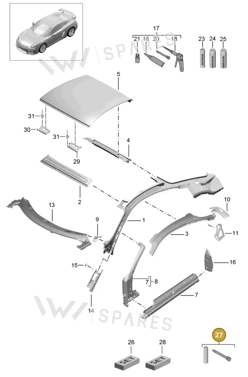00004320537 — Porsche Cayman GT4 (2015-2016) diagram p45801045, position 27