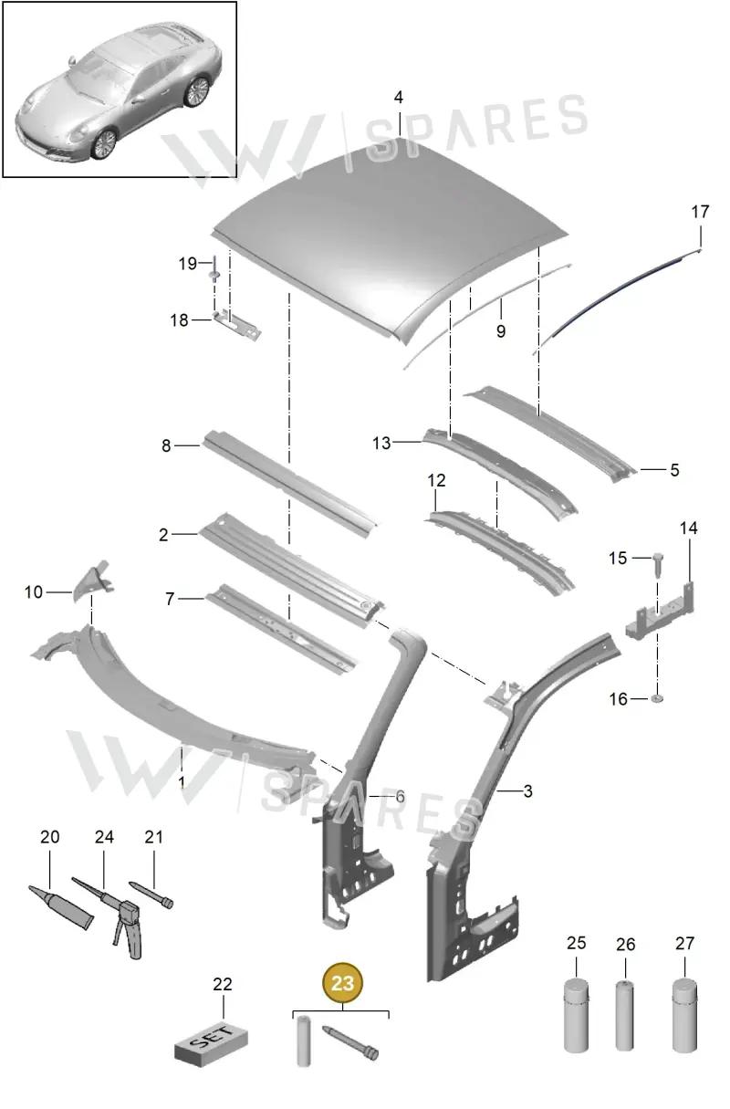 00004320537 — Porsche 911 (2016-2019) diagram p47801045, position 23