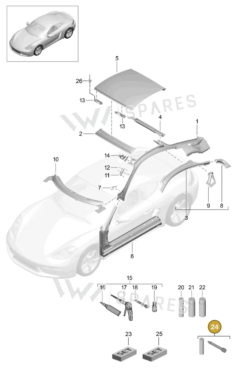 00004320537 — Porsche Cayman (2016-2019) diagram p50801045, position 24