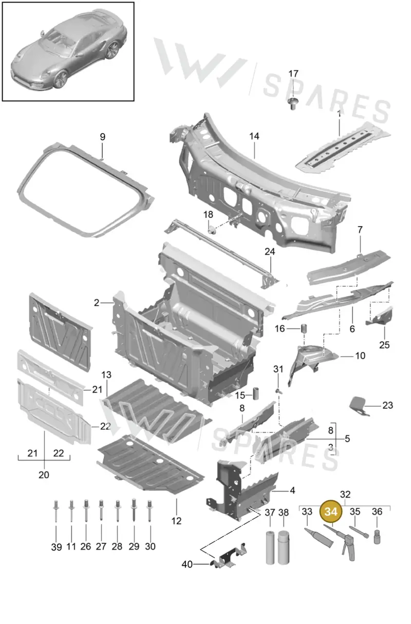 00004320631 — Porsche GT2 RS Clubsport (2013-2020) diagram p42801010, position 34